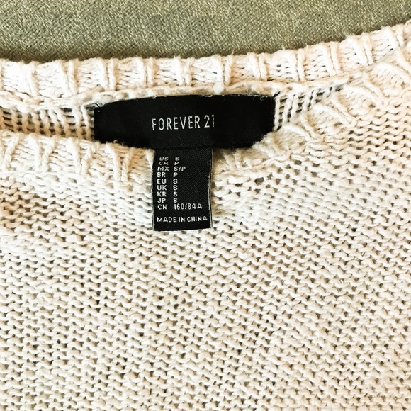 FOREVER 21 Cream knit sweater - Picture 3 of 4